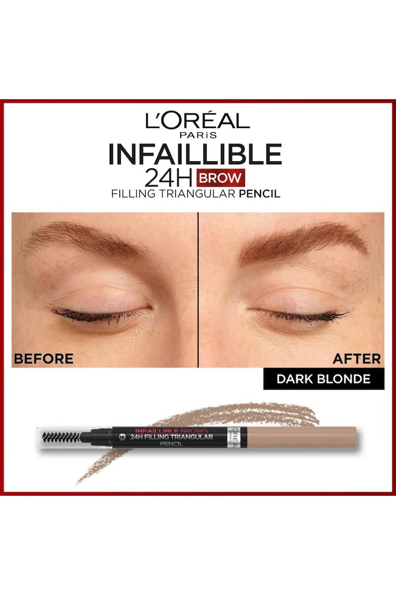 L'Oreal Paris Молив за вежди Infaillible Brows 24H Triangular Нюанс 6.0 Dark Blonde​