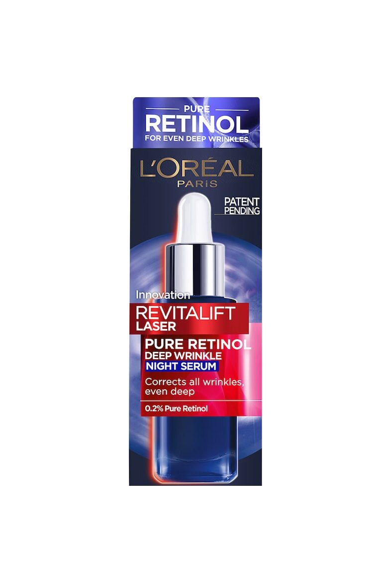 L'Oreal Paris Нощен серум против бръчки Revitalift Laser Обогатен с 02% чист ретинол 30 мл