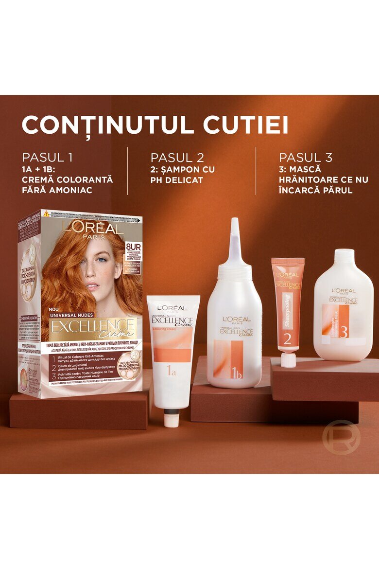 L'Oreal Paris Перманентна боя за коса без амоняк Excellence Universal Nudes Reds 192 ml Светло медна