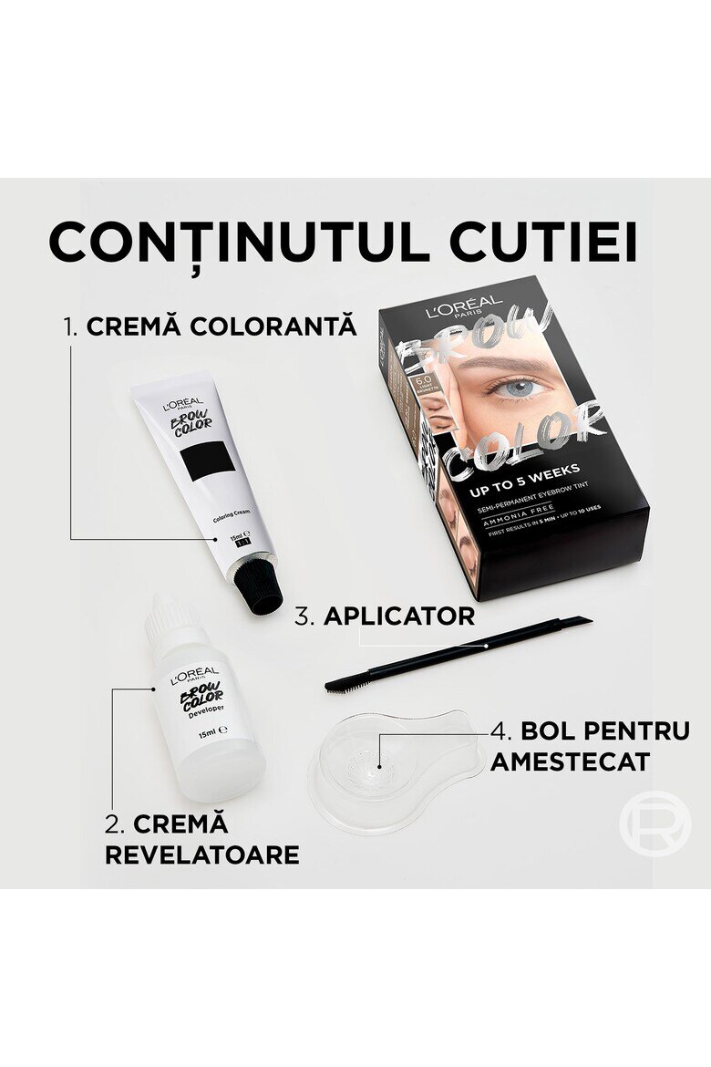 L'Oreal Paris Полуперманентен комплект за боядисване на вежди Brow Color Light Brunette