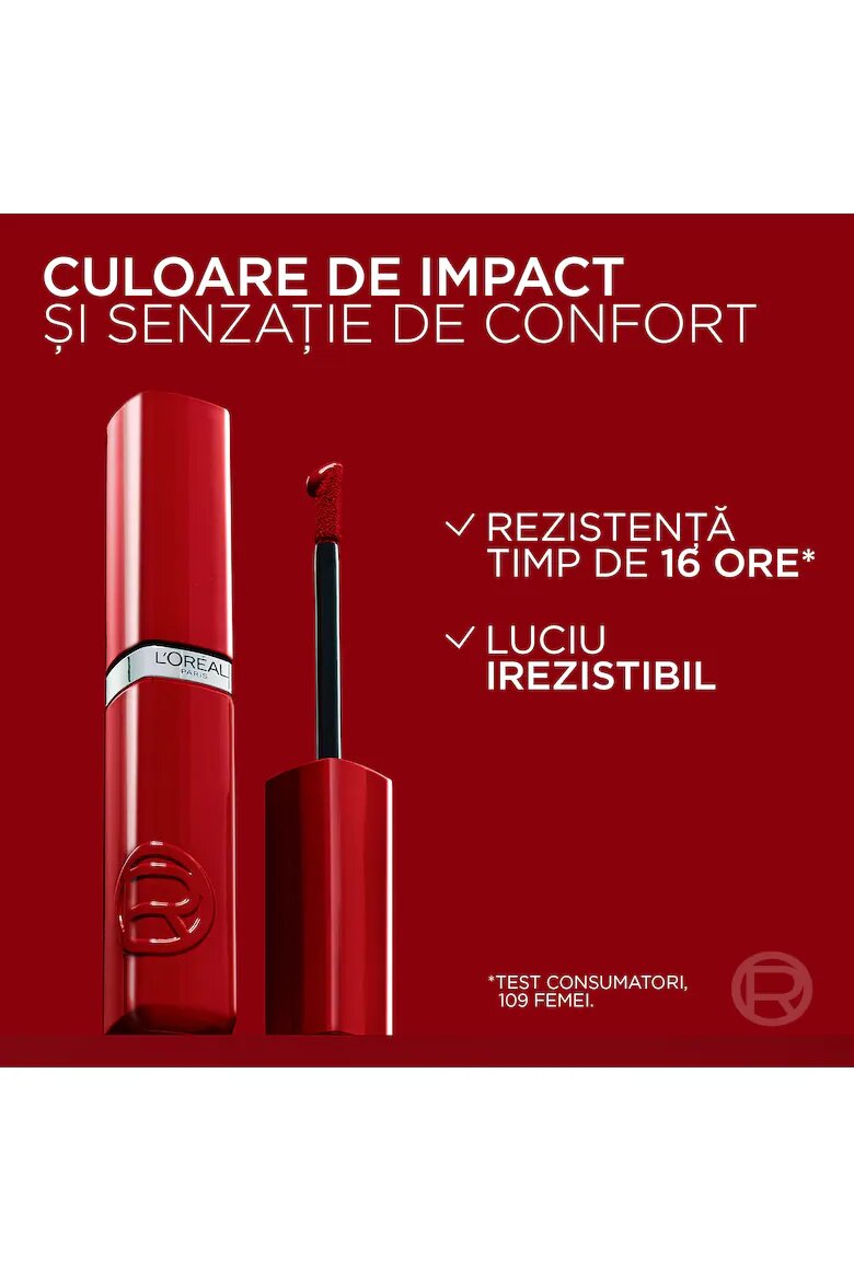 L'Oreal Paris Ruj lichid cu stralucire de lac rezistent la transfer Infaillible Laque Resistance 601 Worth It 4.3 ml Rouge Paris