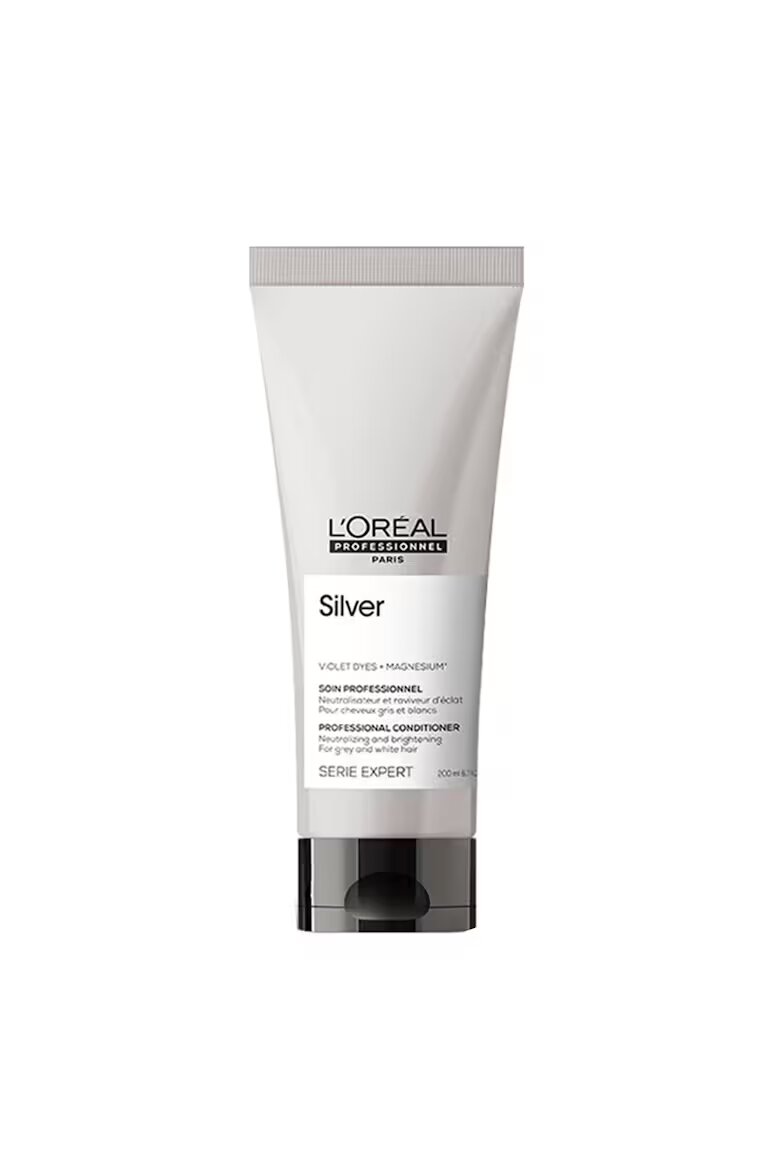 L'Oreal Professionnel Балсам за коса Serie Expert Silver за неутр на нежел жълти тонове с магнезий и агенти против пожълт за сива или жълт коса 200 мл