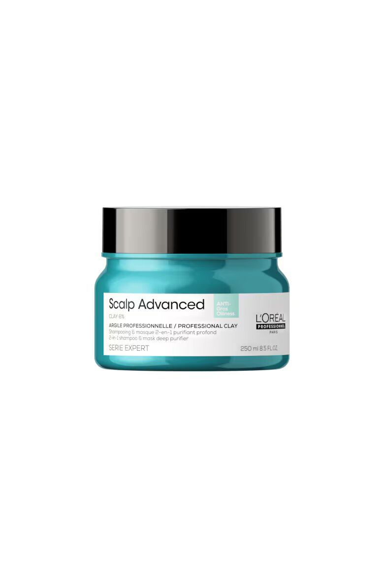 L'Oreal Professionnel Глинена маска 2 в 1 Serie Expert Scalp Advanced За многократна употреба За мазен скалп С 6% глина 250 мл