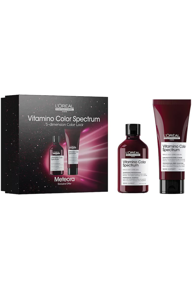 L'Oreal Professionnel Комплект професионална рутина Serie Expert Vitamino Color Spectrum DUO за фиксация на цвета по-копринена и по-здрава коса: Шампоан 300 мл + Балсам 200 мл