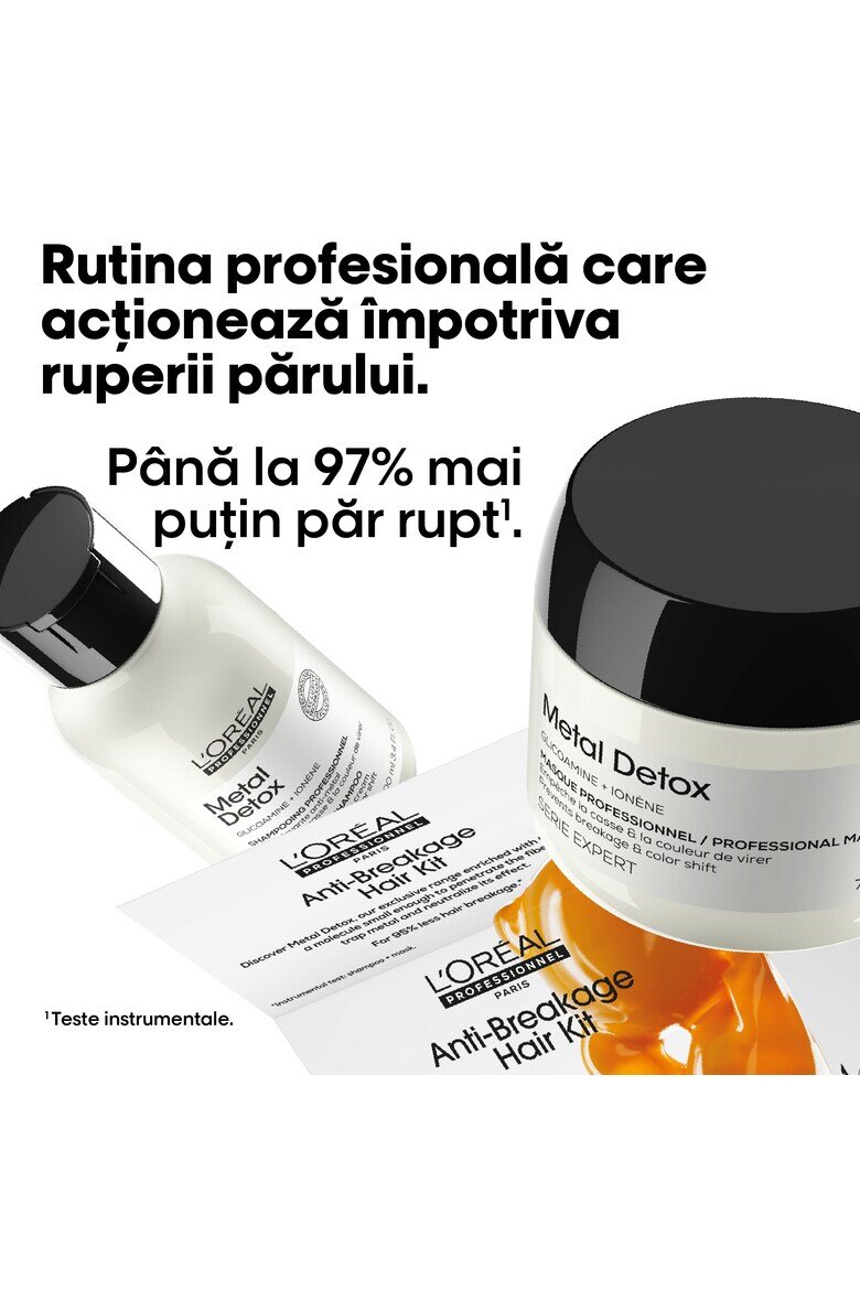 L'Oreal Professionnel Комплект Travel Size Duo L'Oréal Professionnel Serie Expert Metal Detox (Шампоан 100мл + Маска 75мл) За почистване на металите от косата За всички видове обезцветена боядисана или коса с балеаж