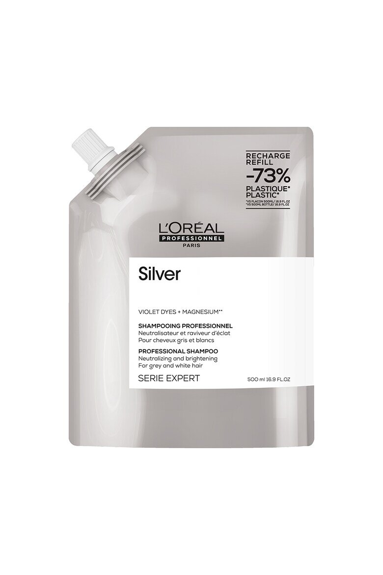 L'Oreal Professionnel Професионален шампоан Serie Expert Silver За неутрализиране на нежеланите жълти нюанси С магнезий и анти-пожълтяване 300 мл 0.5 l