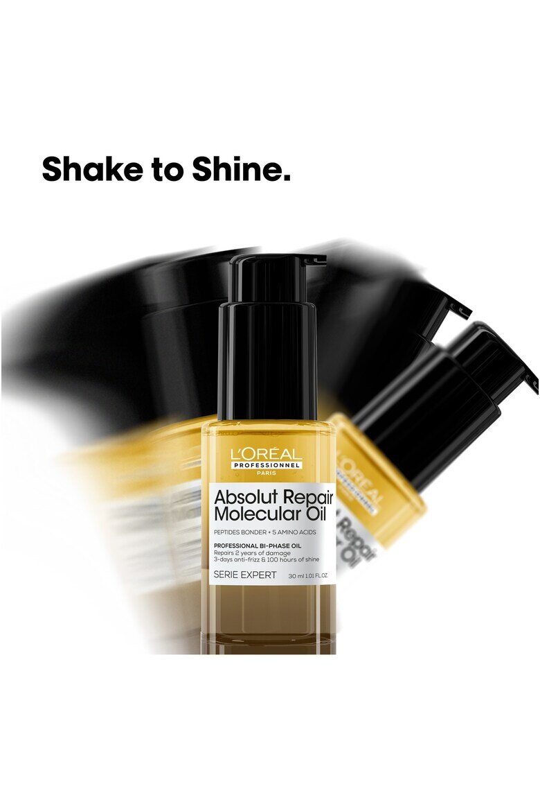 L'Oreal Professionnel Serie Expert Absolut Repair Молекулярно двуфазно масло за коса ефект против накъдряне 3 пъти повече подхранване до 100 часа блясък 2% пептидни връзки и 5 аминокиселини не се изисква изплакване без сулфати 30 мл