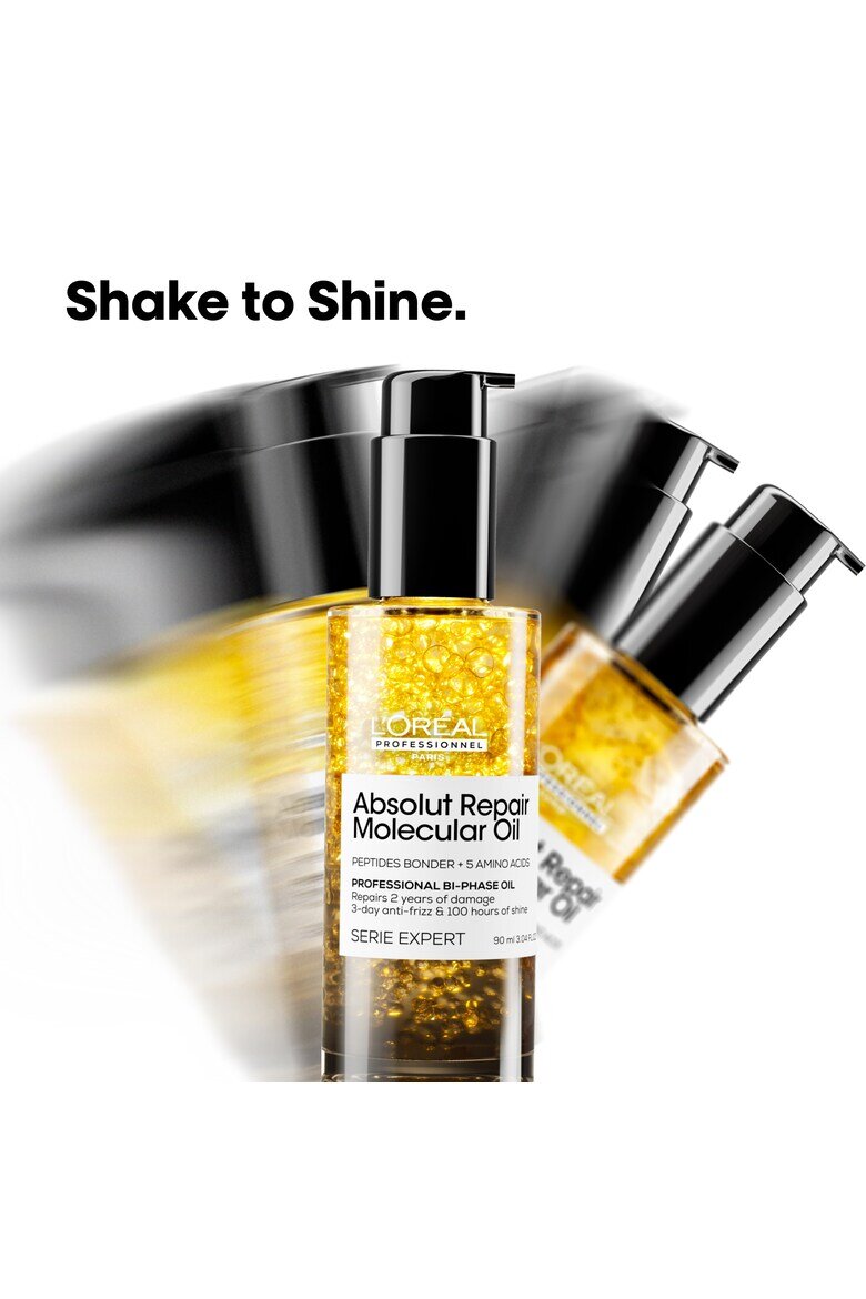 L'Oreal Professionnel Serie Expert Absolut Repair Молекулярно двуфазно масло за коса ефект против накъдряне 3 пъти повече подхранване до 100 часа блясък 2% пептидни връзки и 5 аминокиселини не се изисква изплакване без сулфати 90 мл