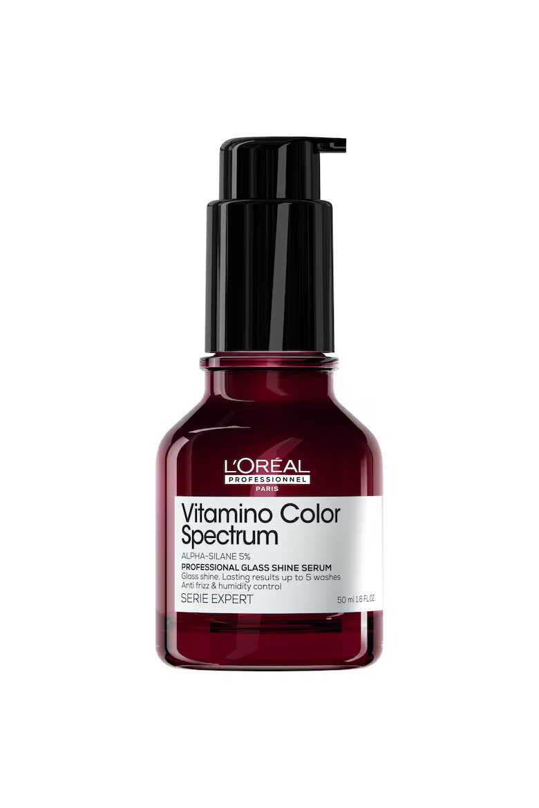 L'Oreal Professionnel Серум за боядисана коса Serie Expert Vitamino Color Spectrum Glass Shine с 5% Apha-silane хидратация Устойчивост 10 измивания UV и термична защита 230°C 50 мл