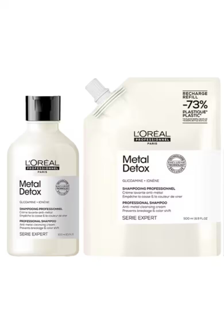 LOreal Professionnel Шампоанът Serie Expert Metal Detox действа срещу накъсването на косата и поддържа цвета - 800 мл