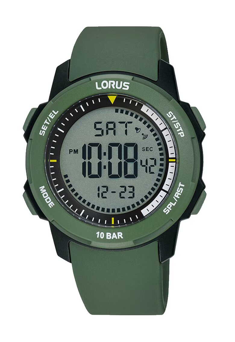 Lorus Часовник Sport R2377PX9 - дигитален - зелена каучукова каишка - водоустойчив 10 ATM - спортен стил