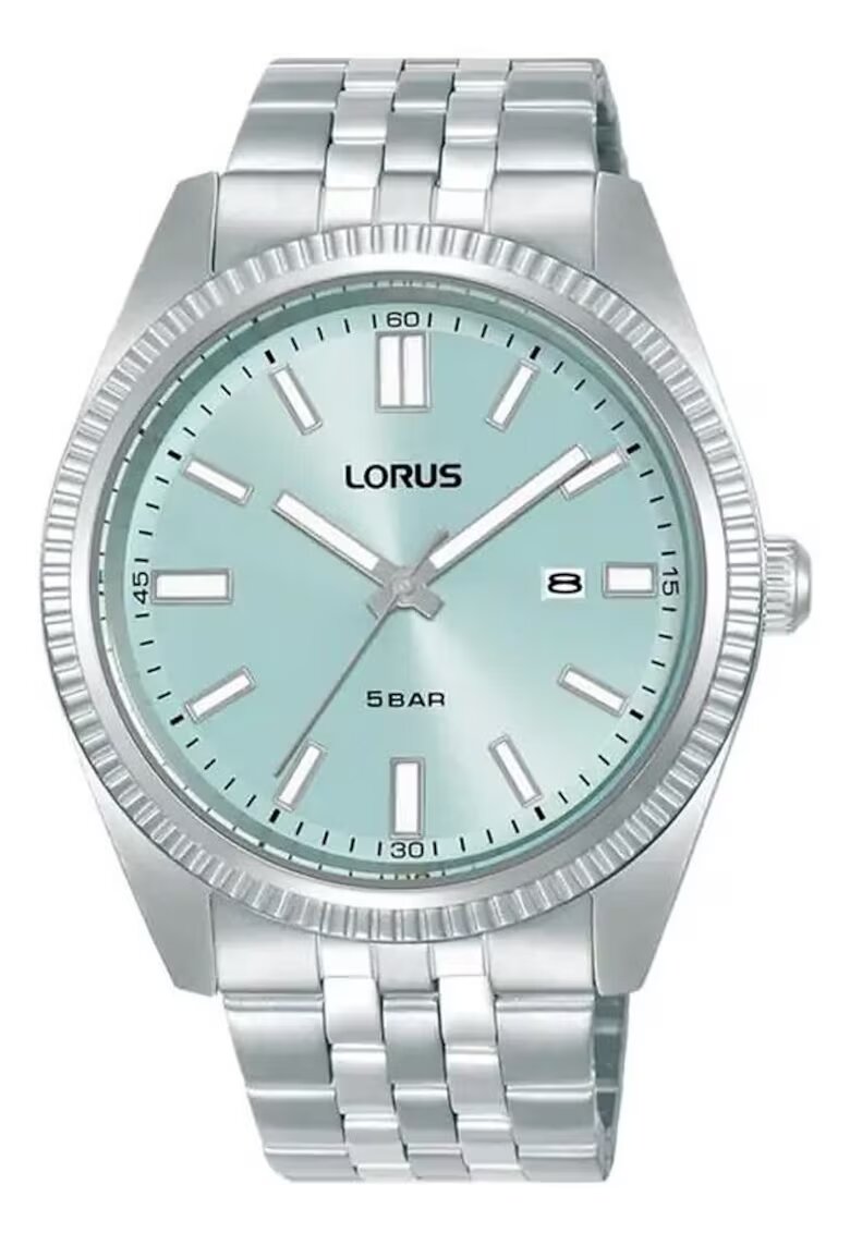 Lorus Мъжки часовник Classic - кварцов механизъм - дата - луминесцентен - сребрист - 50м водоустойчив