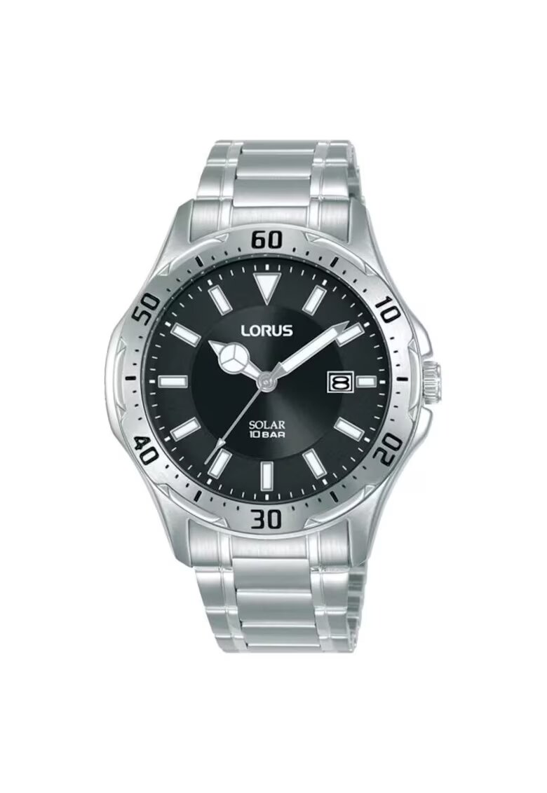 Lorus Мъжки часовник верижка от неръждаема стомана - черен циферблат