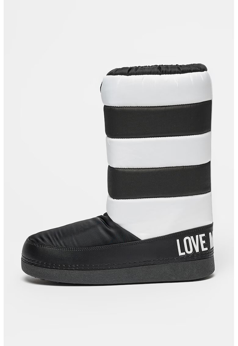 Love Moschino Ботуши с лого - Черен/Бял
