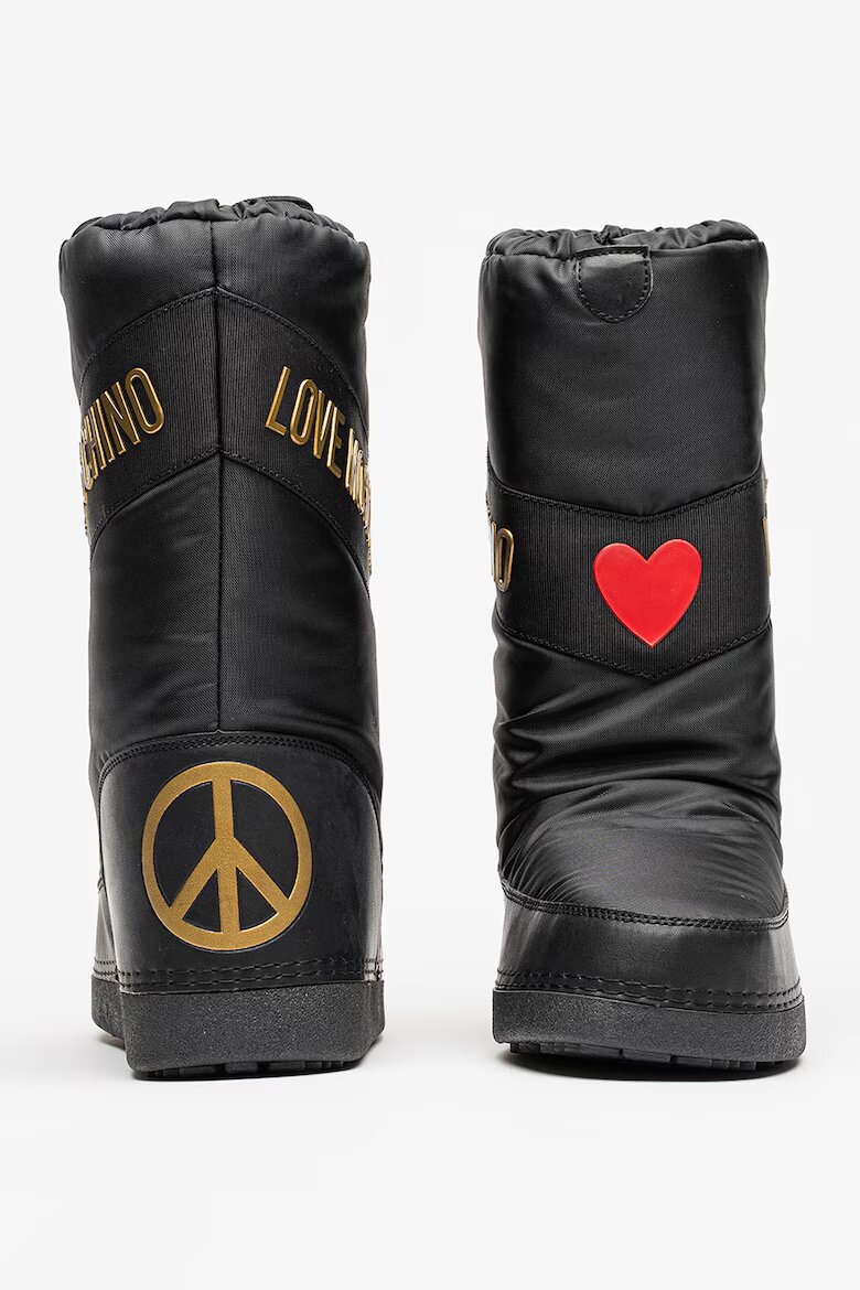 Love Moschino Ботуши с лого Червен/Златист/Черен