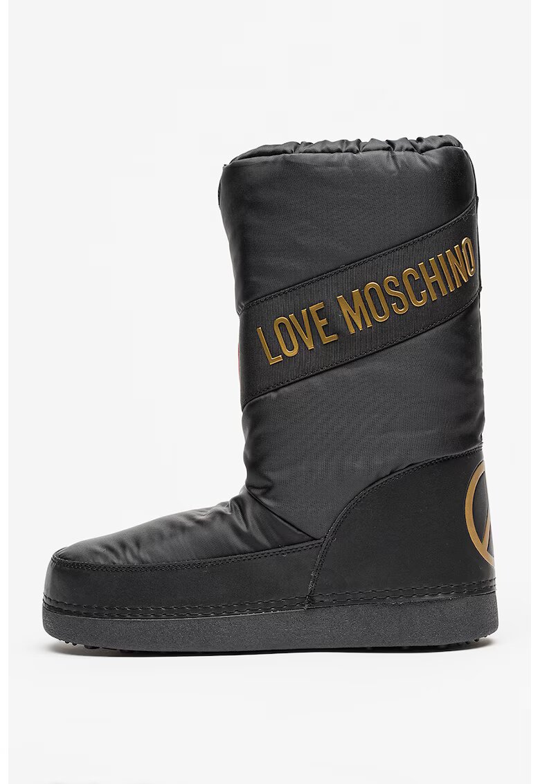 Love Moschino Ботуши с лого - Червен/Златист/Черен