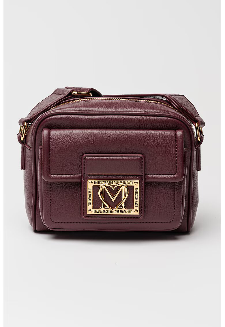 Love Moschino Чанта през рамо от еко кожа с джоб с капаче отпред
