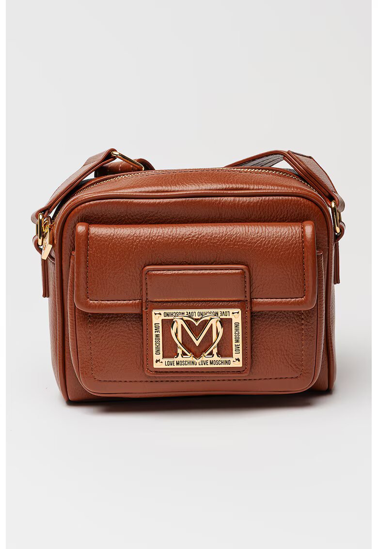Love Moschino Чанта през рамо от еко кожа с джоб с капаче отпред