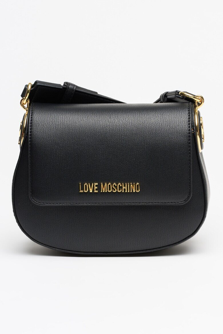 Love Moschino Чанта през рамо от еко кожа с капаче Черен