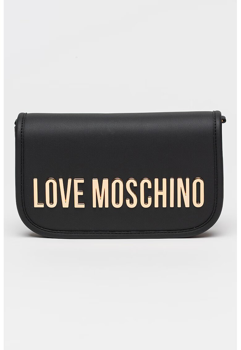 Love Moschino Чанта през рамо от еко кожа с капаче - Черен