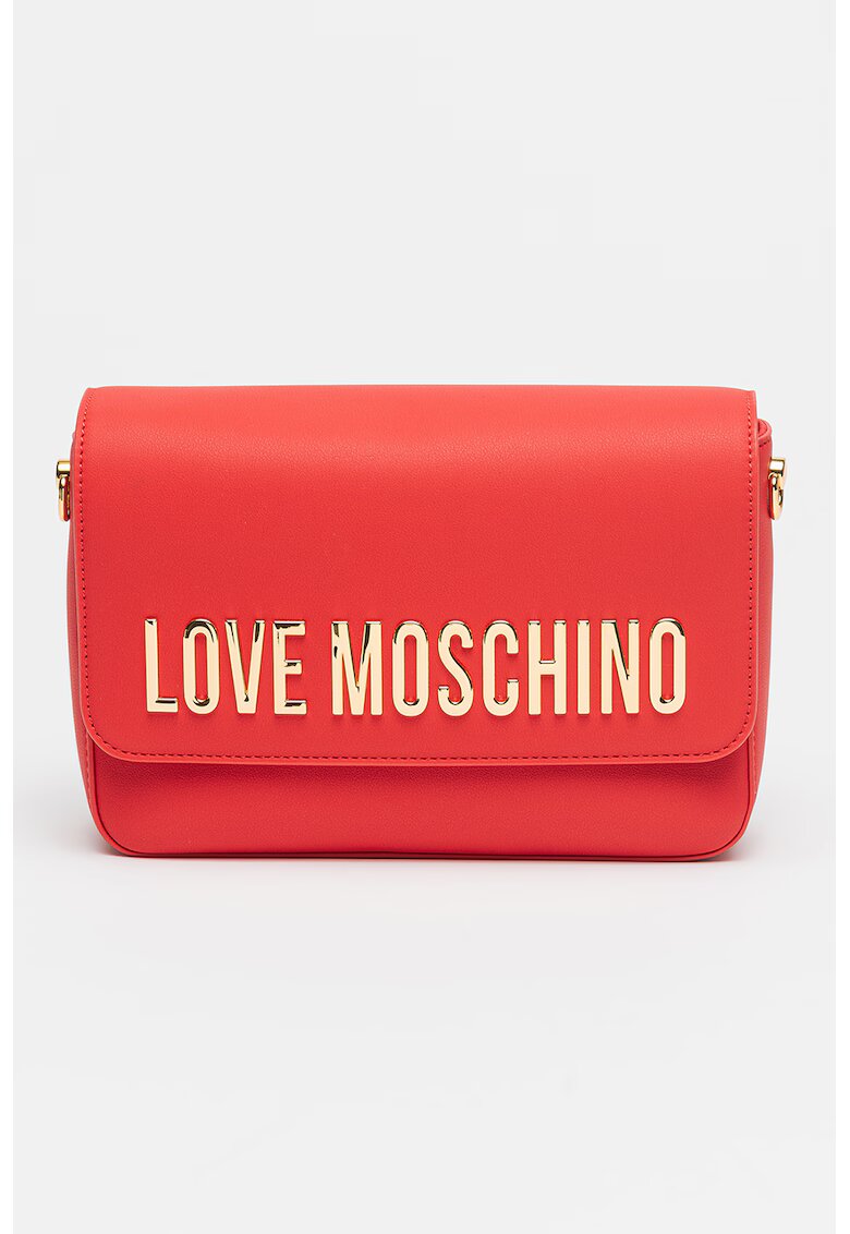 Love Moschino Чанта за рамо от еко кожа с контрастно лого