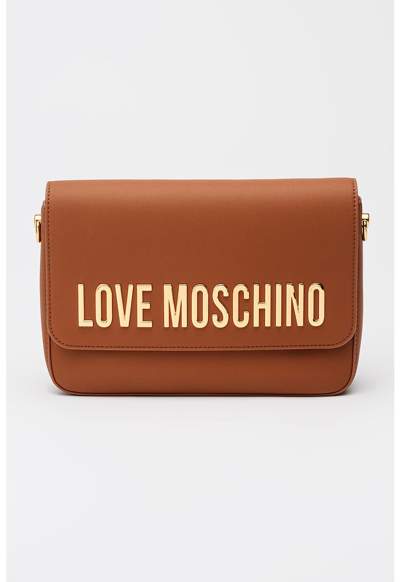 Love Moschino Чанта за рамо от еко кожа с контрастно лого