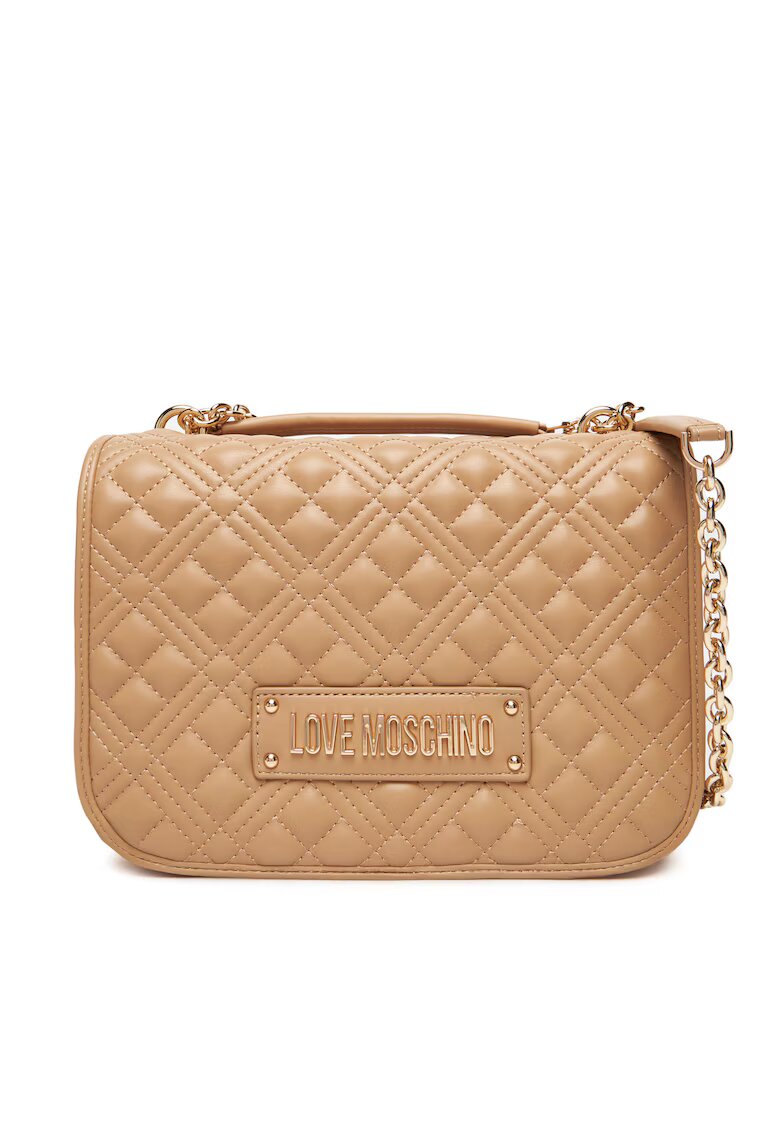 Love Moschino Дамска чанта бежова - от екологична кожа
