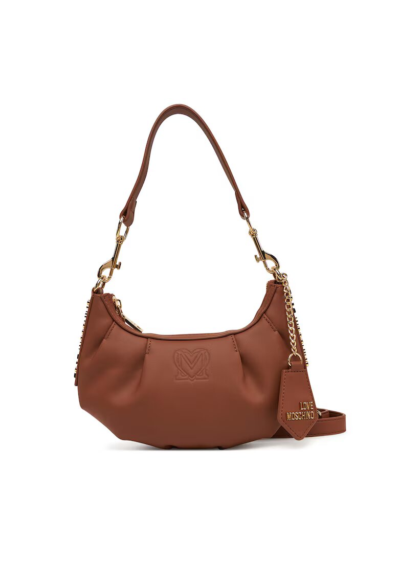 Love Moschino Дамска чанта Castagna - от екологична кожа - кафява