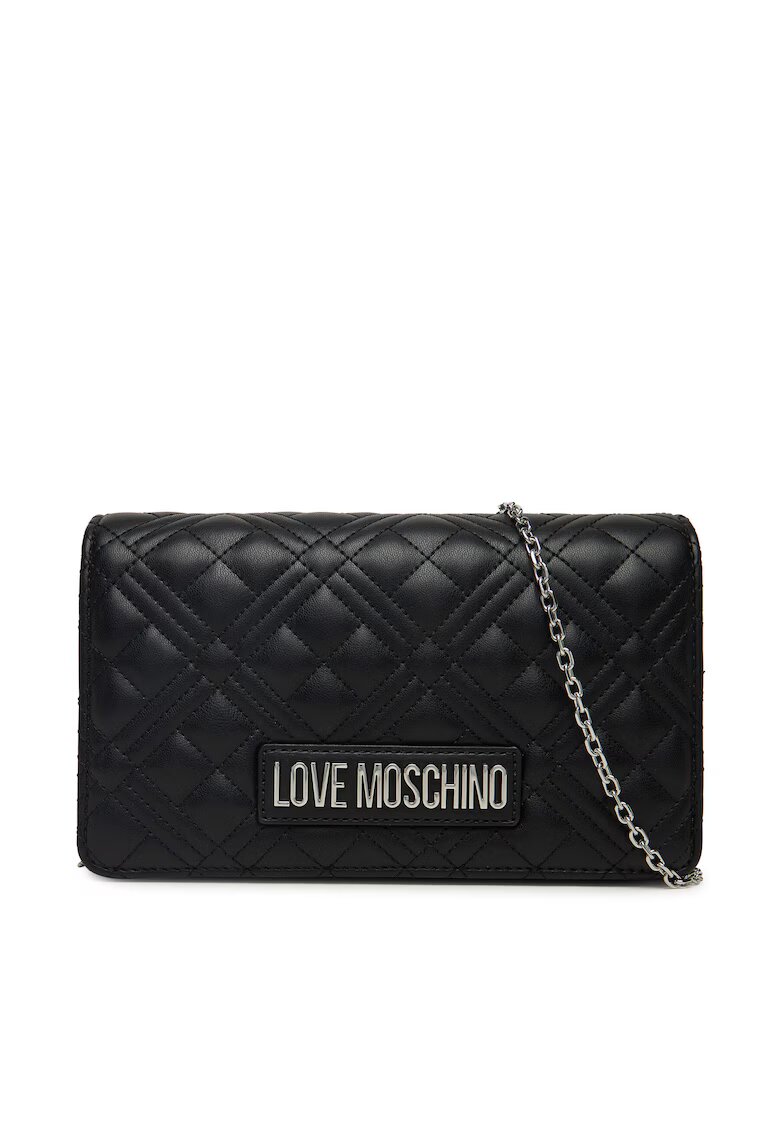 Love Moschino Дамска чанта черна - екологична кожа - с никелови детайли