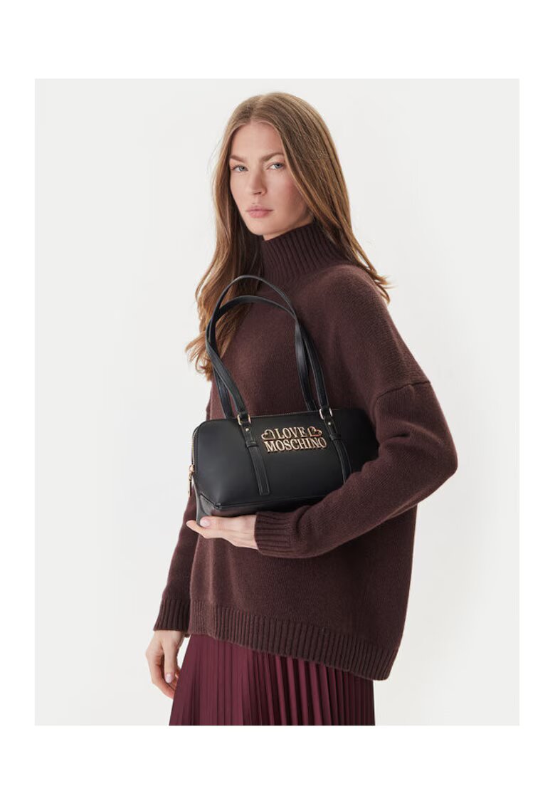 Love Moschino Дамска чанта черна - от естествена кожа - модел JC4332PP0NK1300A