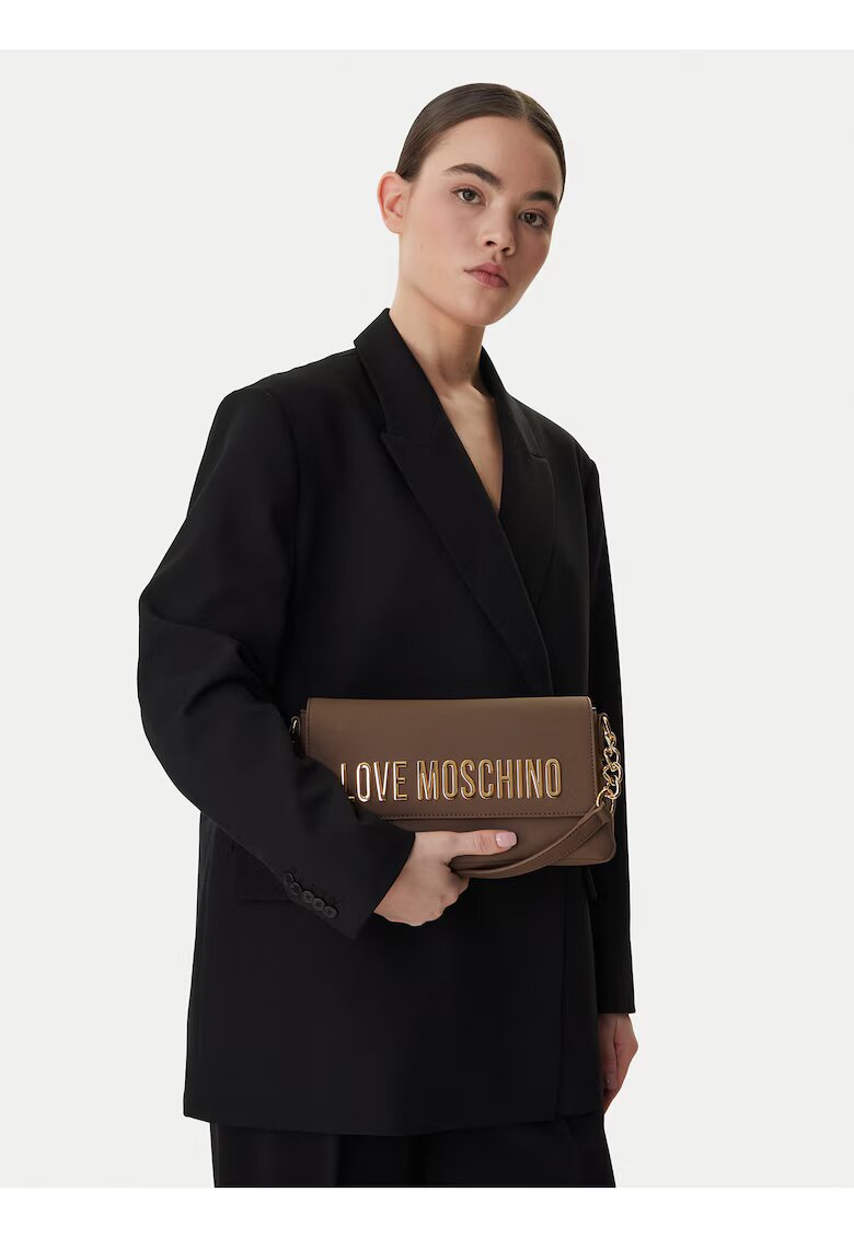 Love Moschino Дамска чанта - екологична кожа - кафява