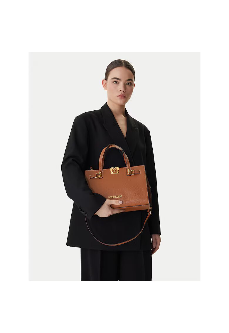 Love Moschino Дамска чанта - екологична кожа - кафява - Един размер INTL