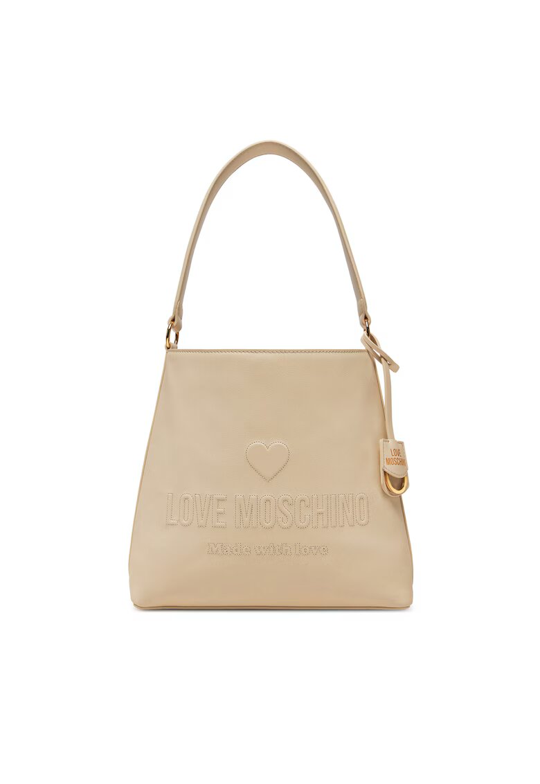 Love Moschino Дамска чанта - екологична кожа - кремава