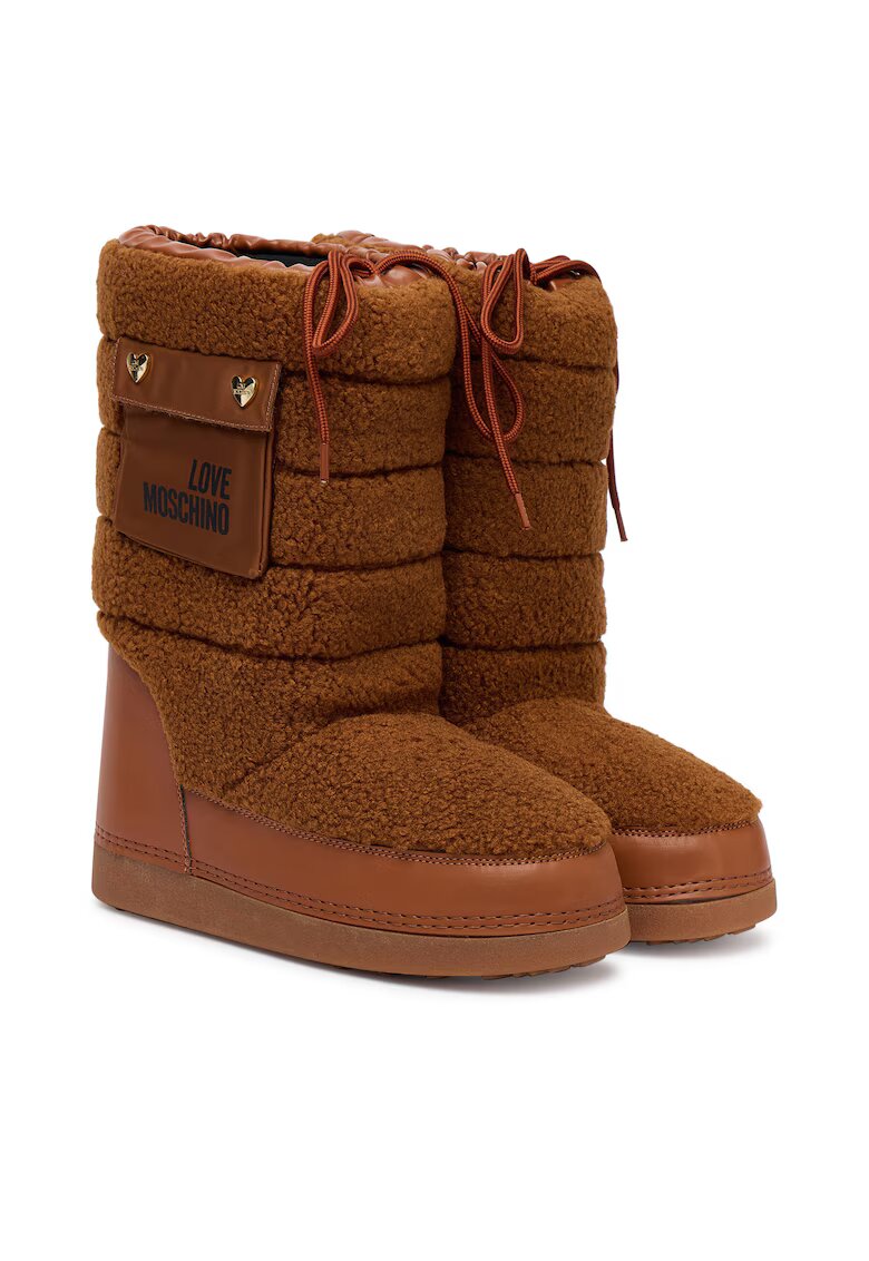 Love Moschino Дамски ботуши - Mix Cognac - текстил -
