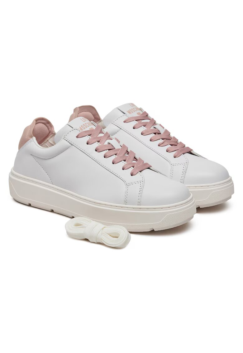 Love Moschino Дамски кецове - JA15174G1MIA310C - естествена кожа - бял