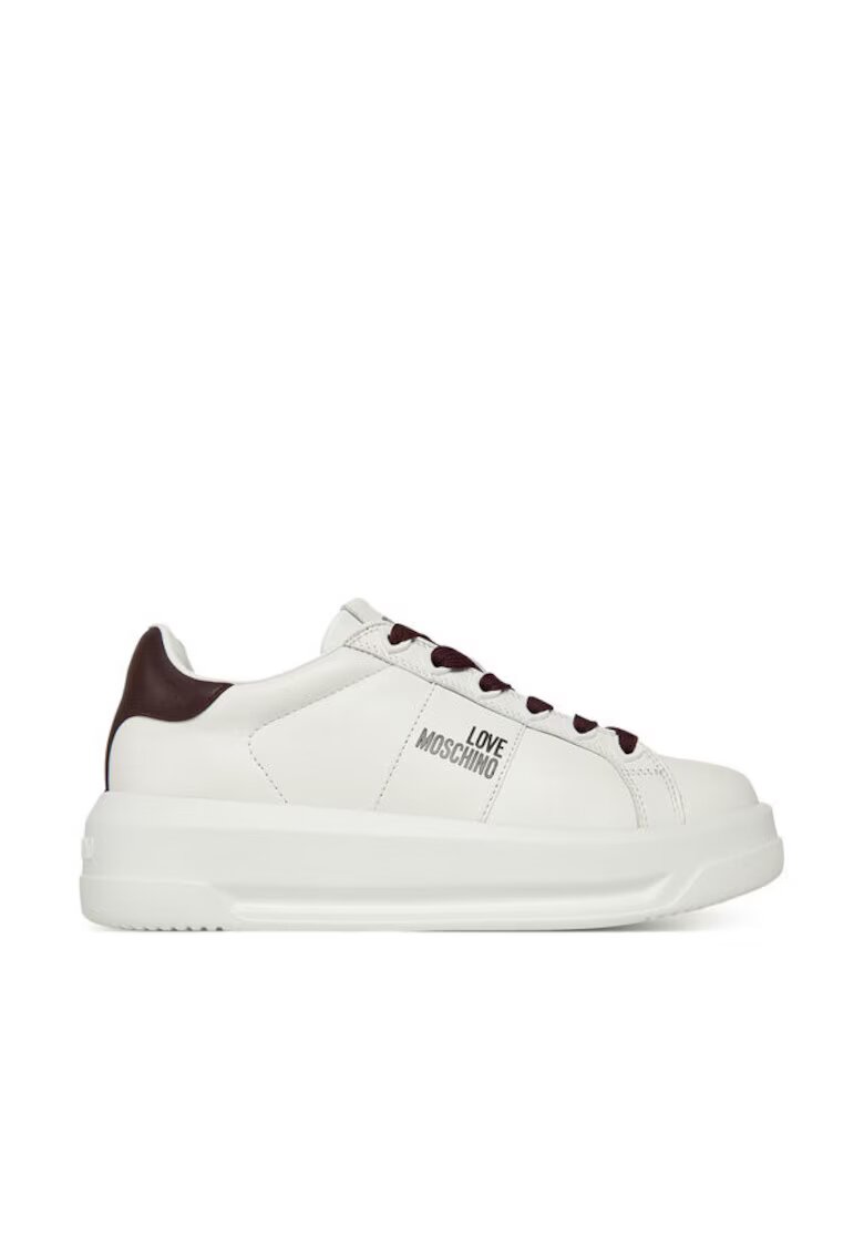 Love Moschino Дамски кецове - JA15315G0NIA110D - естествена кожа - бели