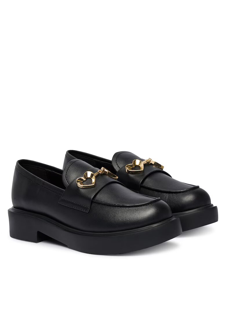 Love Moschino Дамски мокасини естествена кожа - цвят - JA10094G0NIA0000
