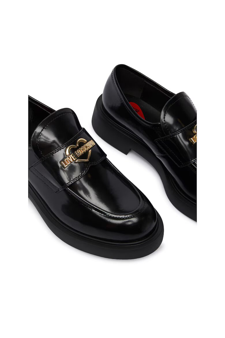 Love Moschino Дамски мокасини естествена кожа черни