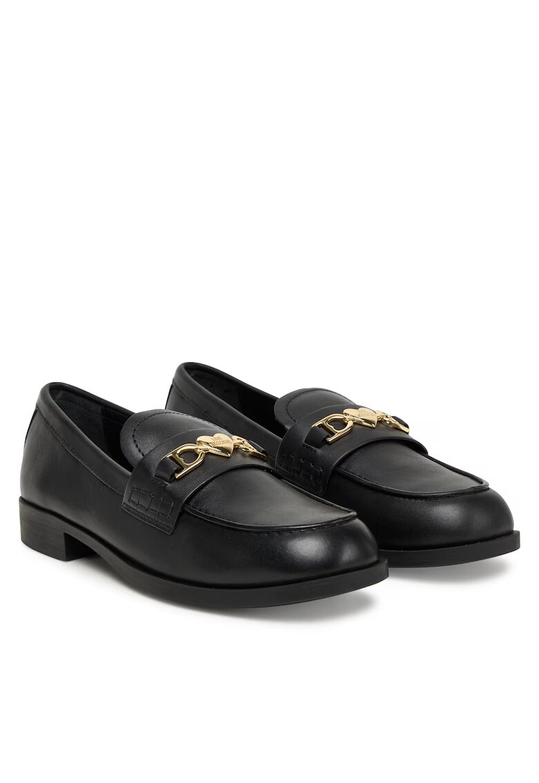 Love Moschino Дамски мокасини естествена кожа - черни - JA10242G1NIA000035