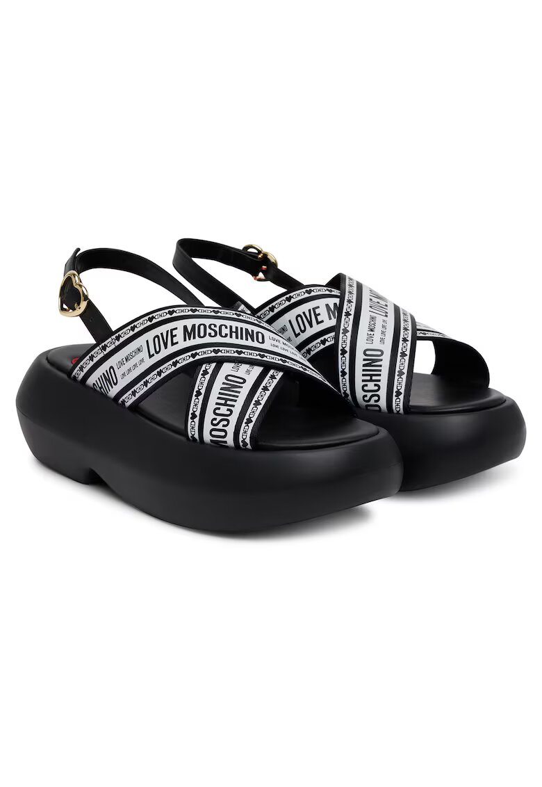 Love Moschino Дамски сандали - текстил - черно/бяло