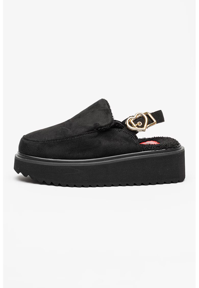 Love Moschino Домашни пантофи с равна платформа и тока