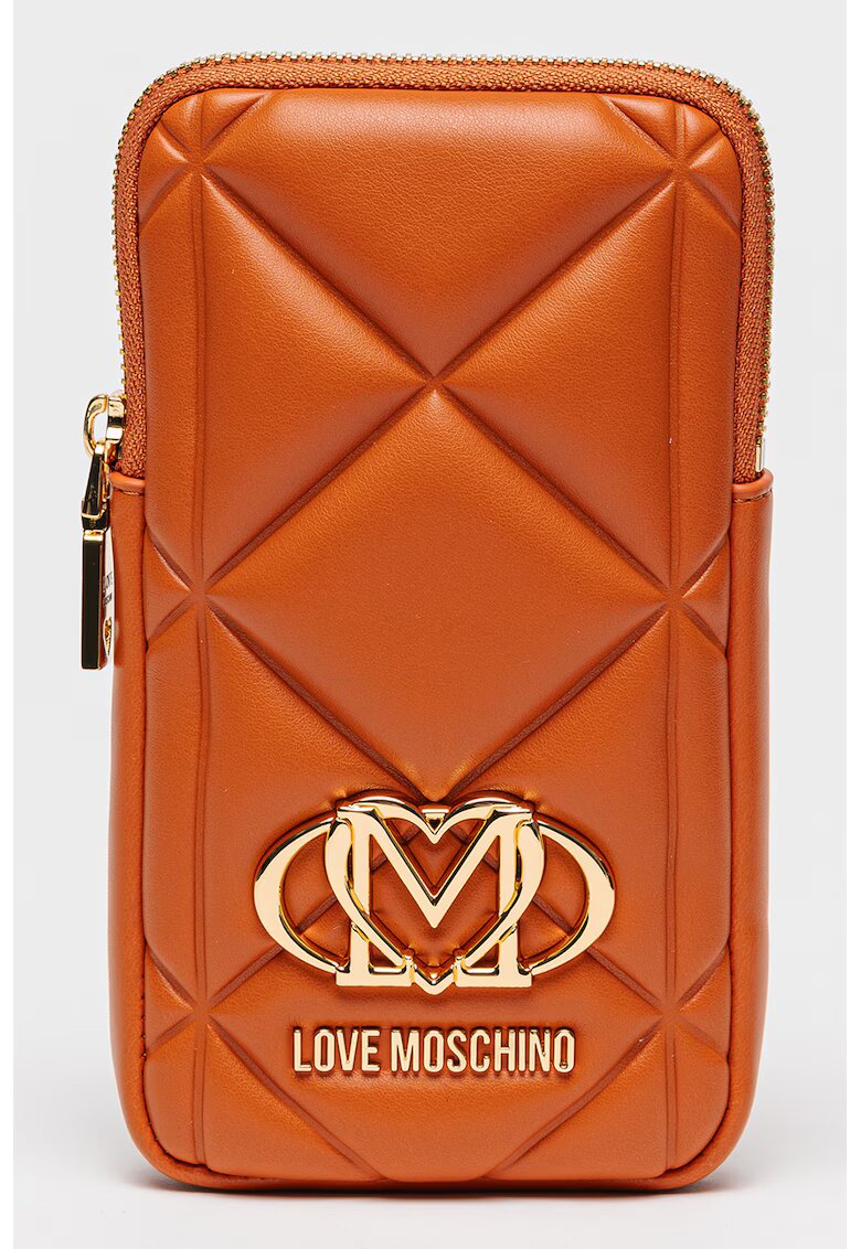 Love Moschino Калъф за телефон с лого - Тъмно оранжево