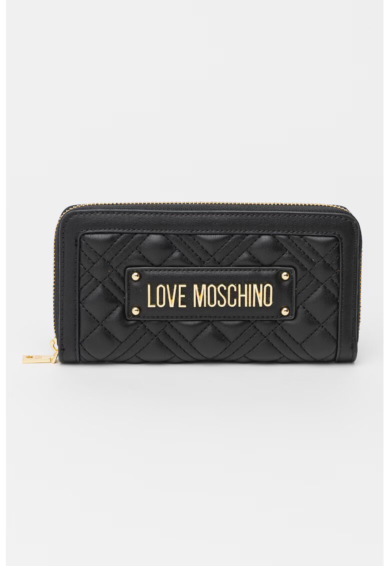 Love Moschino Капитонирано портмоне от еко кожа с цип