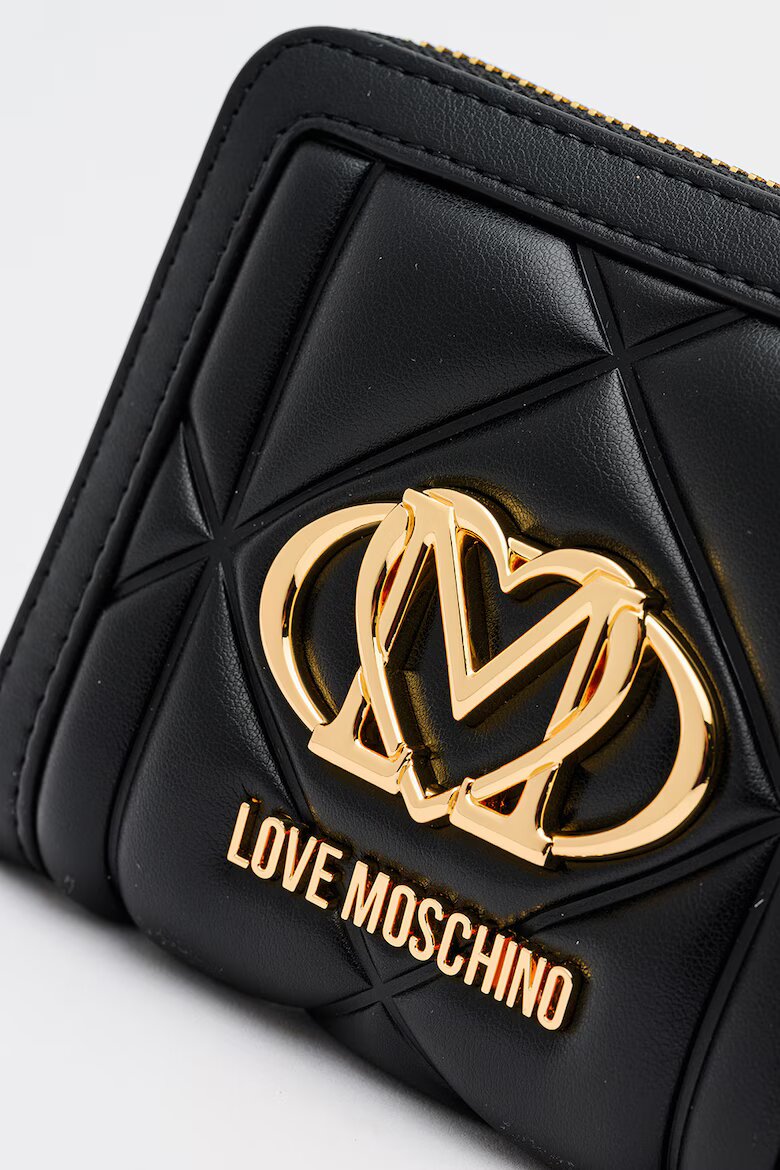Love Moschino Капитонирано портмоне с цип Черен