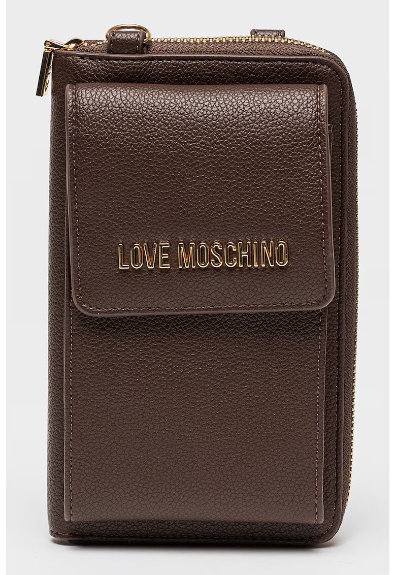 Love Moschino Конвертируем портфейл с презрамка-верижка - Кафяв