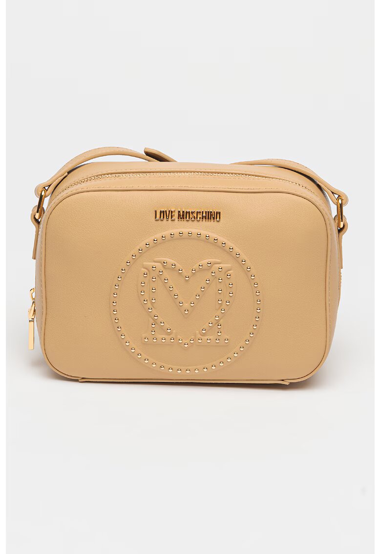 Love Moschino Кожена чанта през рамо от кожа и еко кожа с капси