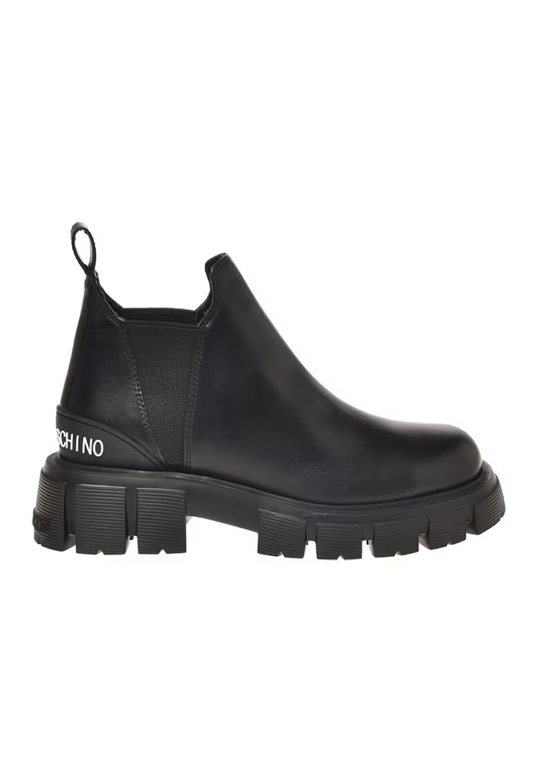 Love Moschino Кожени боти Chelsea с масивен дизайн