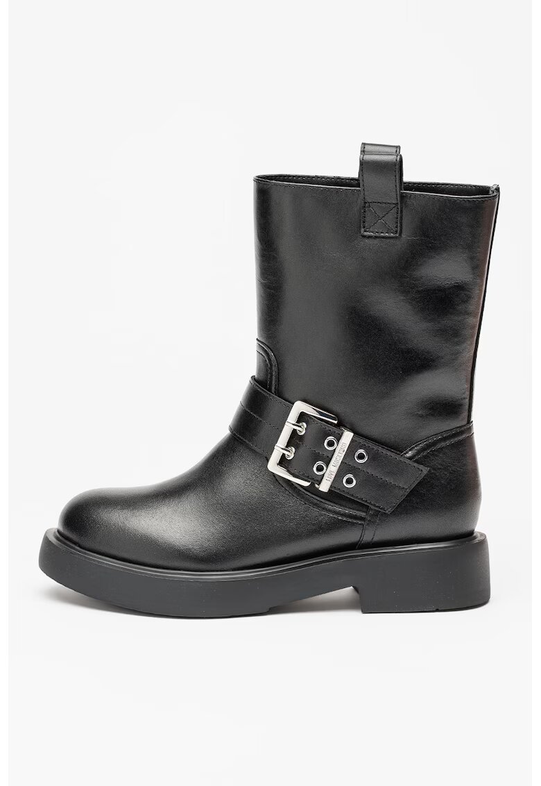 Love Moschino Кожени боти с тока