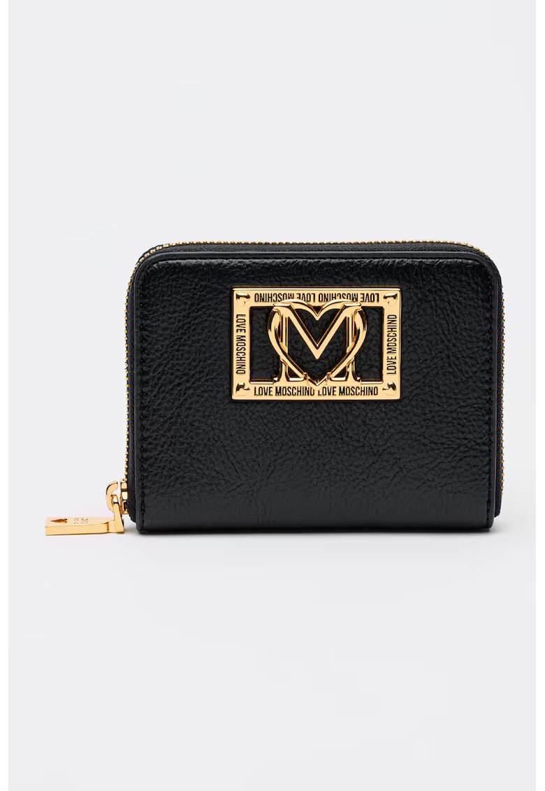 Love Moschino Малко портмоне от еко кожа с цип и метално лого
