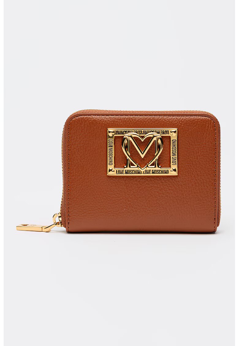 Love Moschino Малко портмоне от еко кожа с цип и метално лого